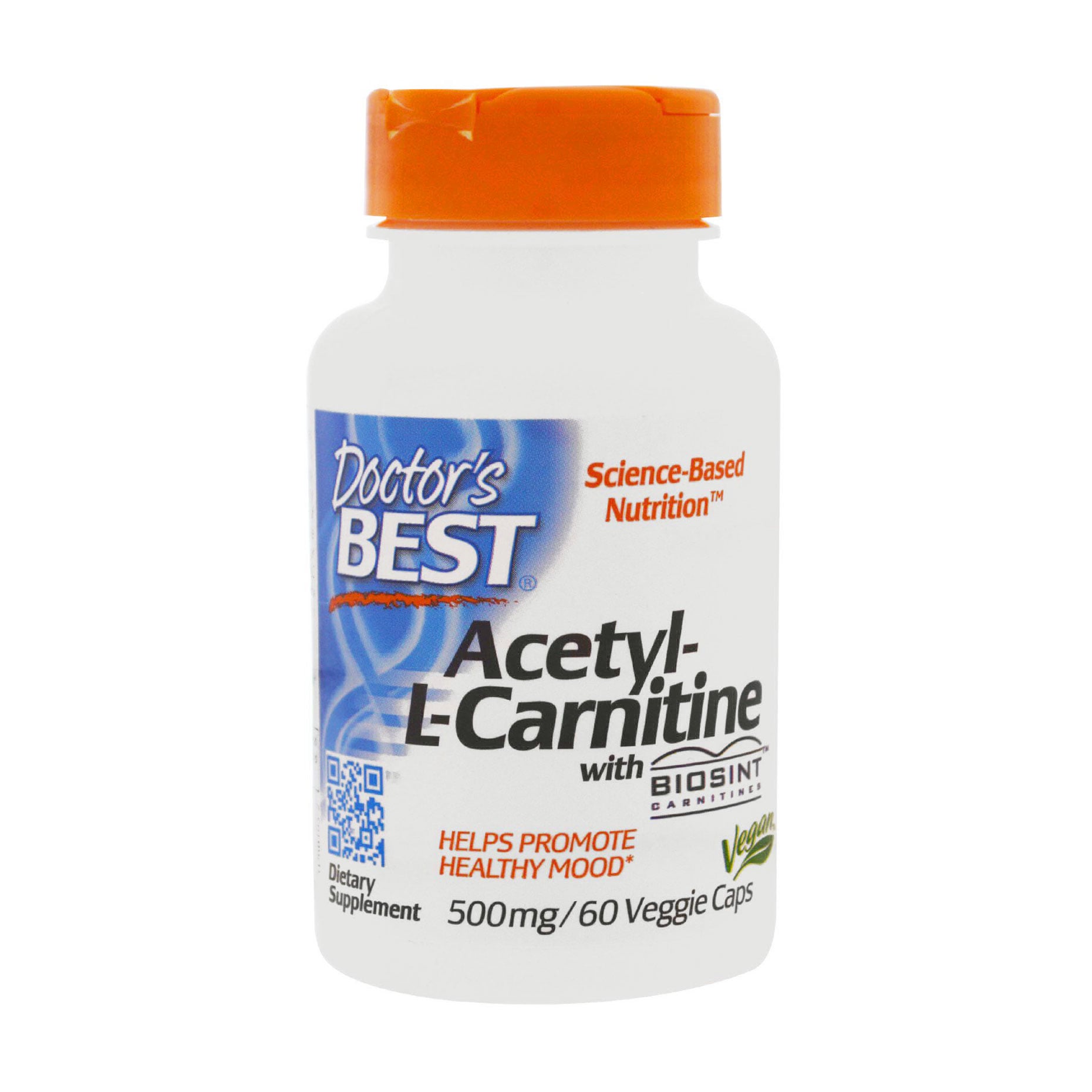 Ацетил L-Карнітин Doctor's Best Acetyl-L-Carnitine 500 мг, 60 гелевих капсул